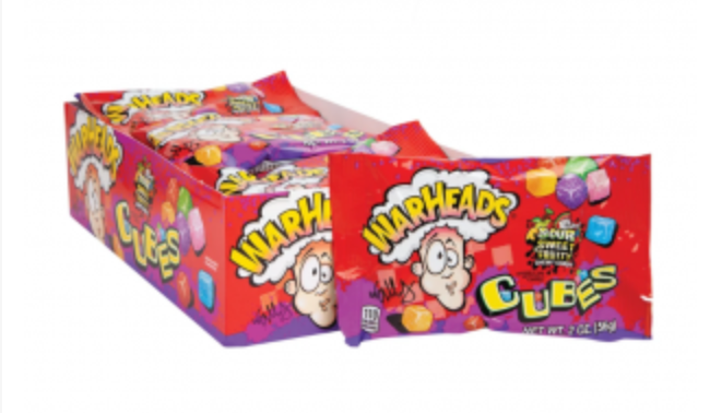 Warheads Sour Chewy Cubes 2oz 56g 15CT Candytheatre