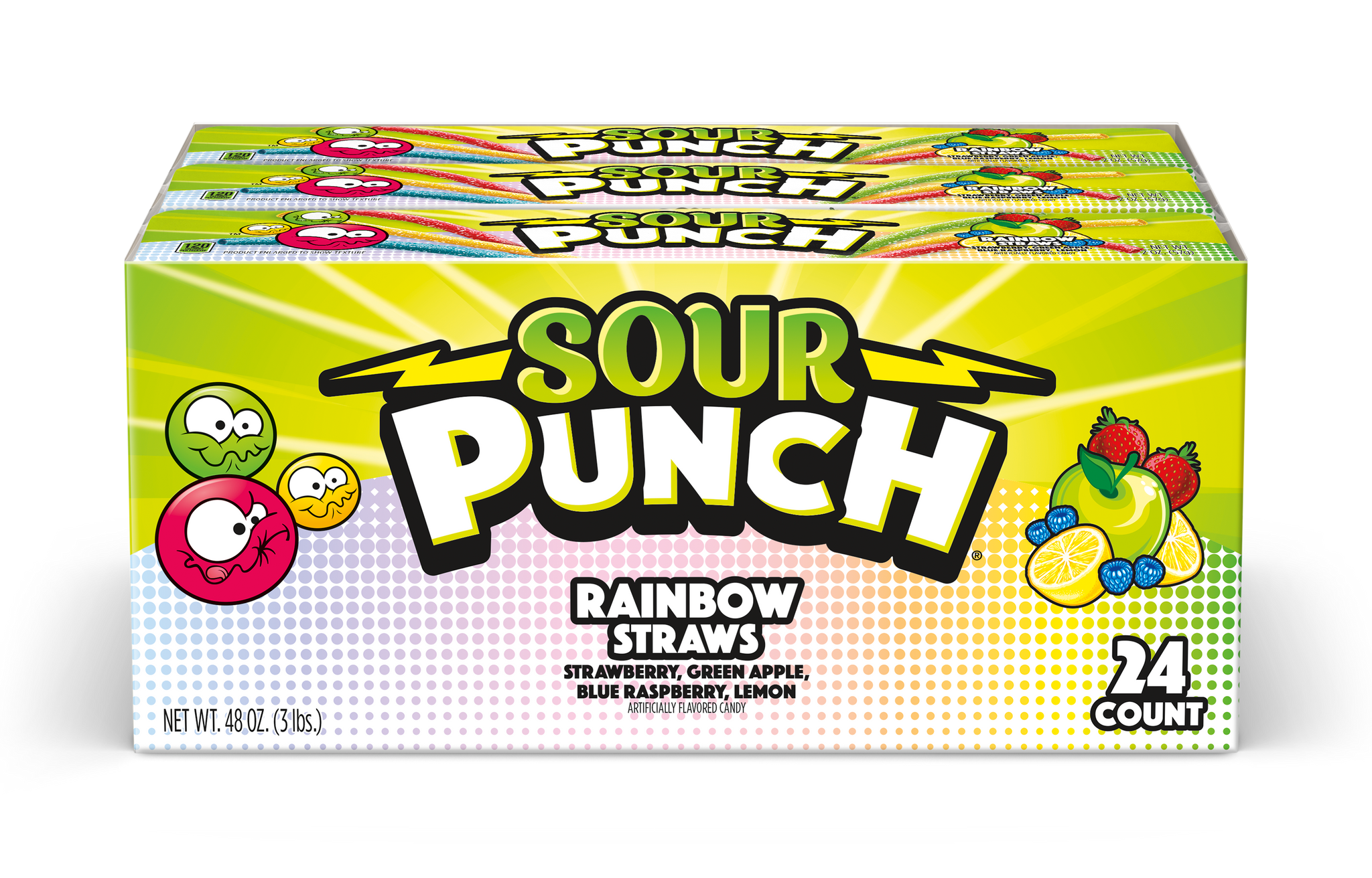 Sour Punch Straws Rainbow 2oz 24 CT
