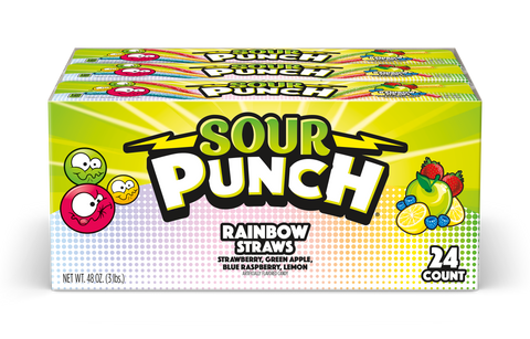 Sour Punch Straws Rainbow 2oz 24 CT