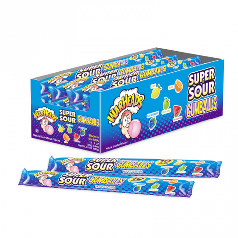 Warheads Super Sour Gumball Tubes 2oz (56g) - 12ct